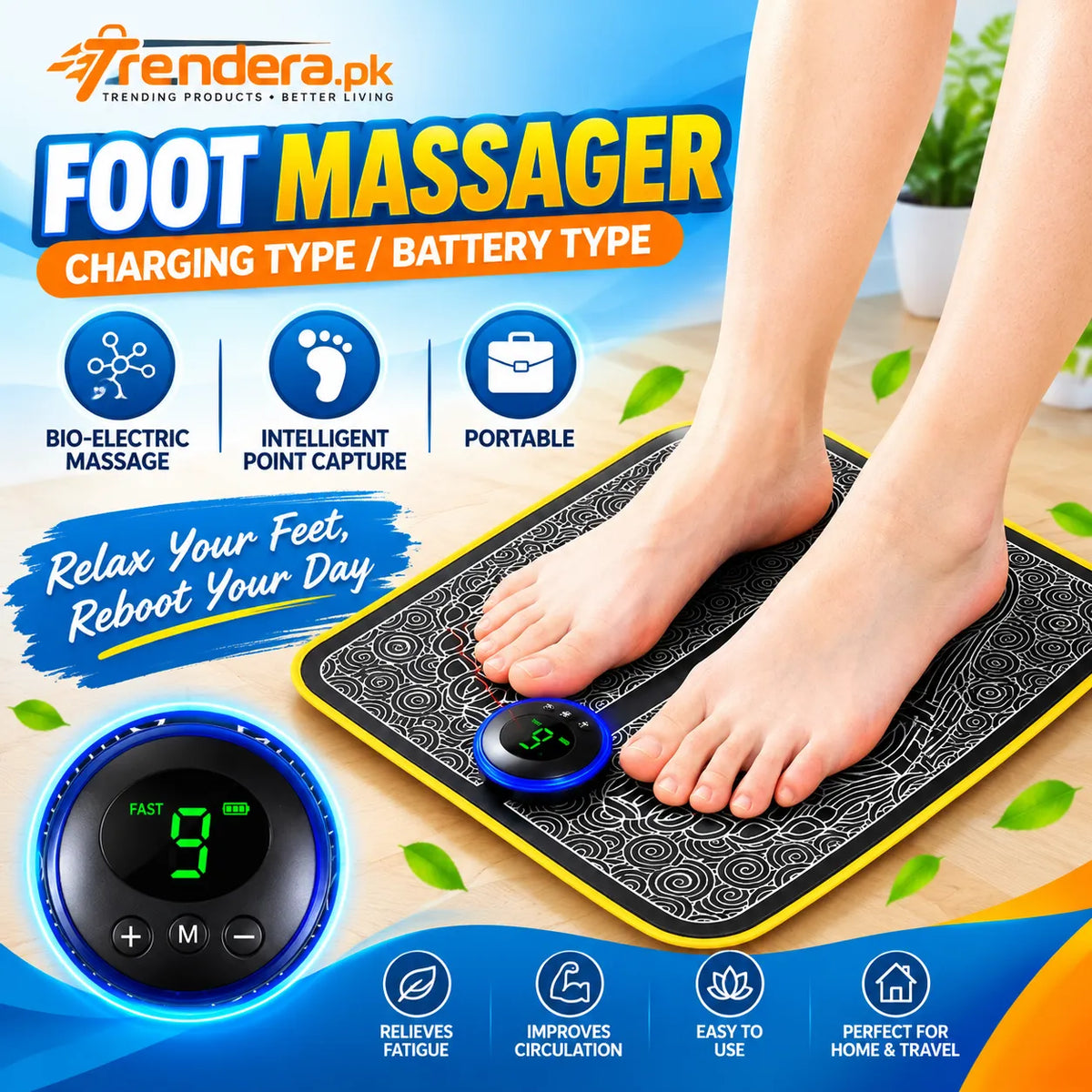 EMS Foot Massager Mat Electric USB Charging