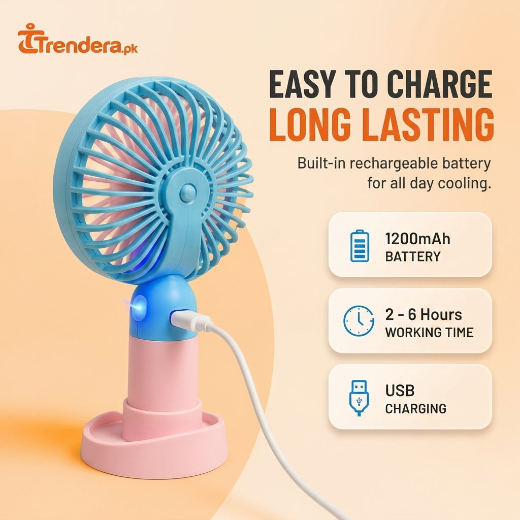 Mini USB Rechargeable Fan | Portable Mini Fan Pakistan