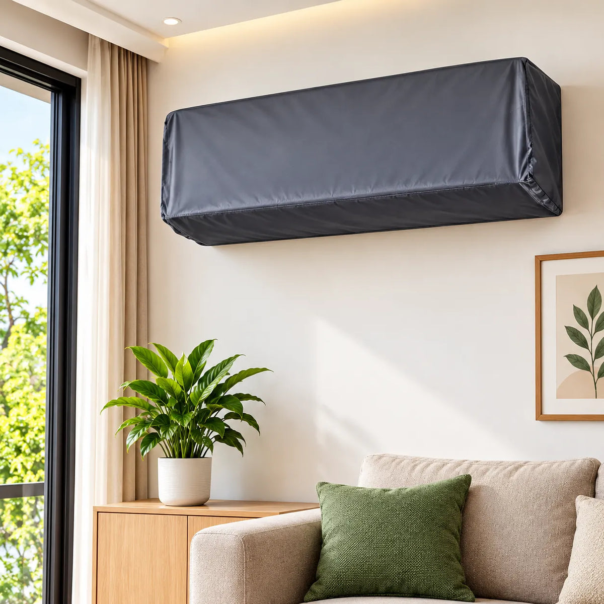 AC Cover Set (2 Pcs) – Waterproof & Dustproof Parachute Material | Indoor & Outdoor Protection