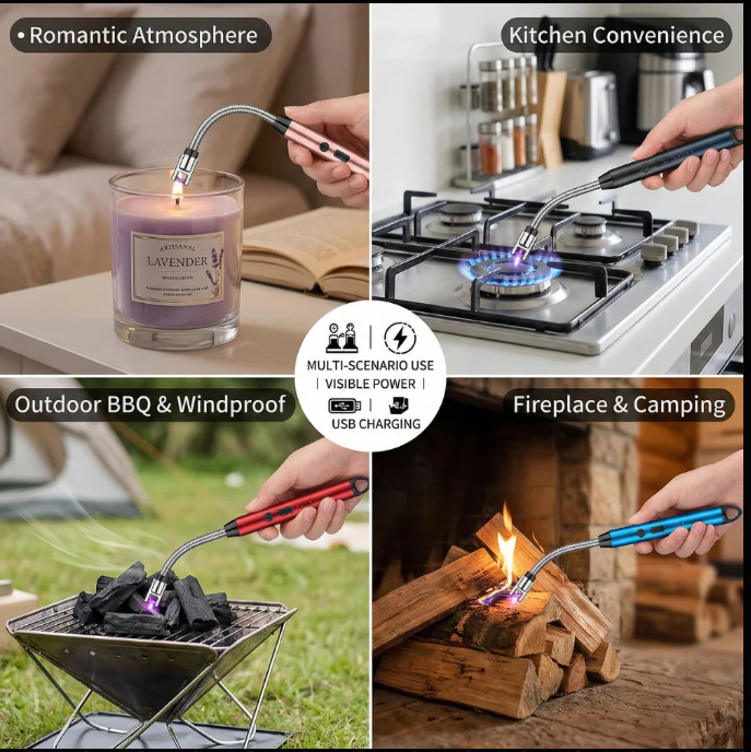 USB Rechargeable Electric Arc Lighter – Windproof Plasma Lighter