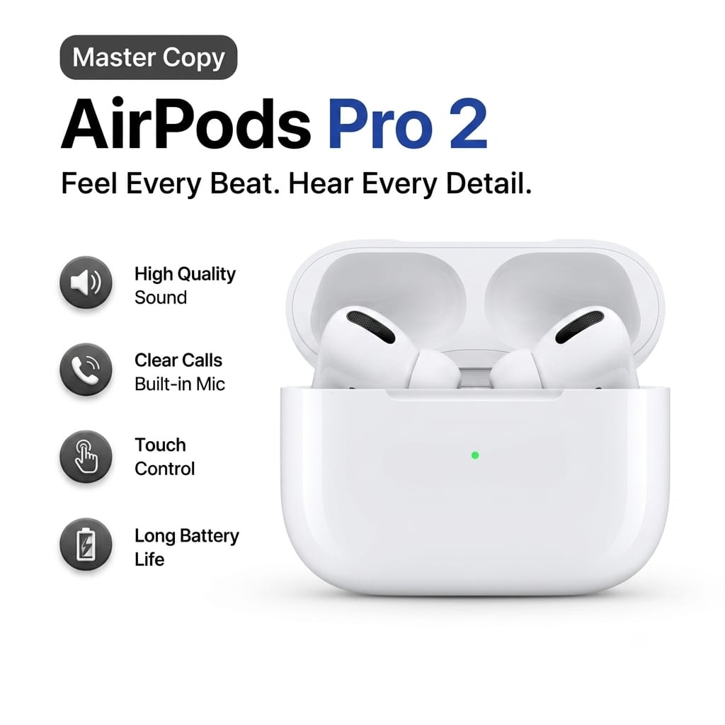AirPods Pro 2 Master Copy – Wireless Bluetooth Earbuds